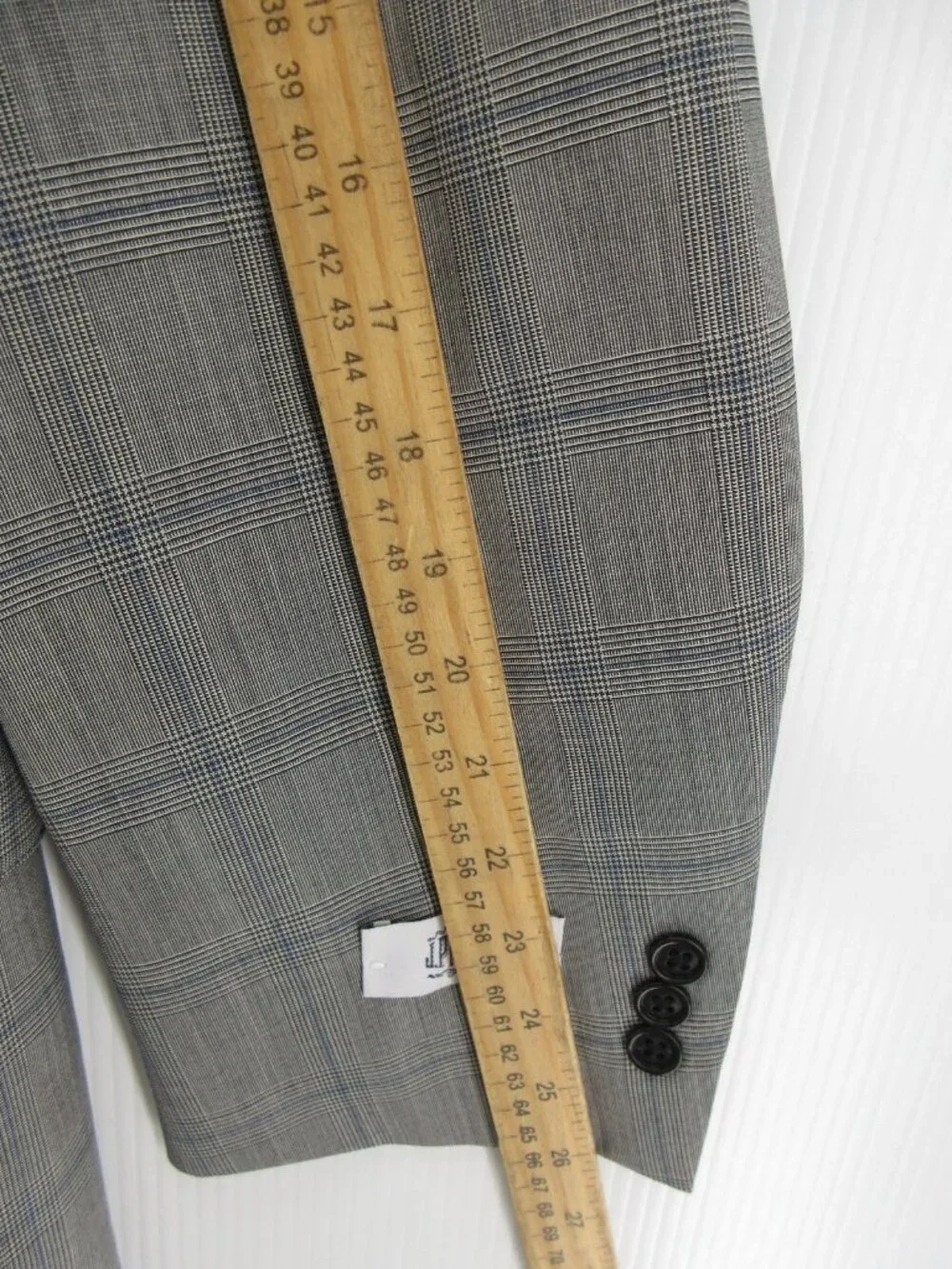 J Press Suit 50 Pure Wool Windowpane Glen Plaid Three Button 44W NEW